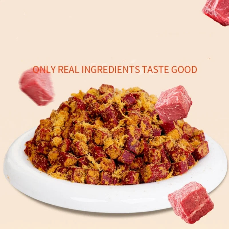 500g Large Volume Dog Snacks Meat Floss Beef Kernels Medium Small Dogs Pet Snacks Dog Food Training Reward Tooth Grinding Stick